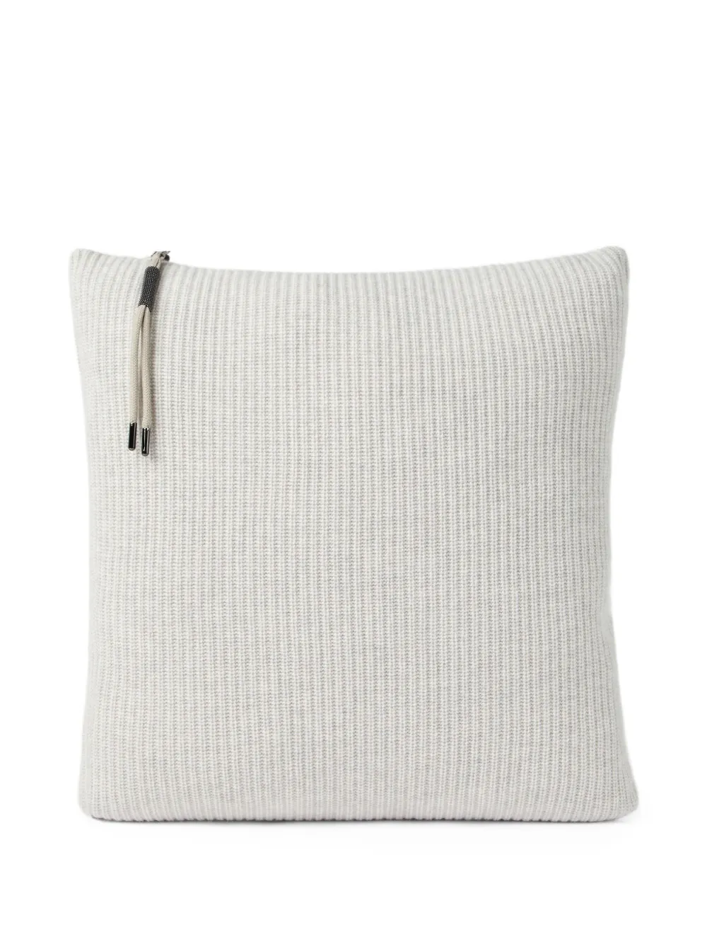 Brunello Cucinelli ribbed-knit zip-fastening cushion (40cm x 40cm) | Grey | Image 1