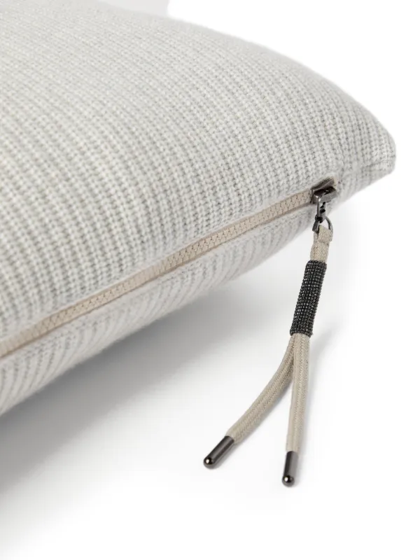 Brunello Cucinelli ribbed-knit zip-fastening Cushion (40cm x 40cm