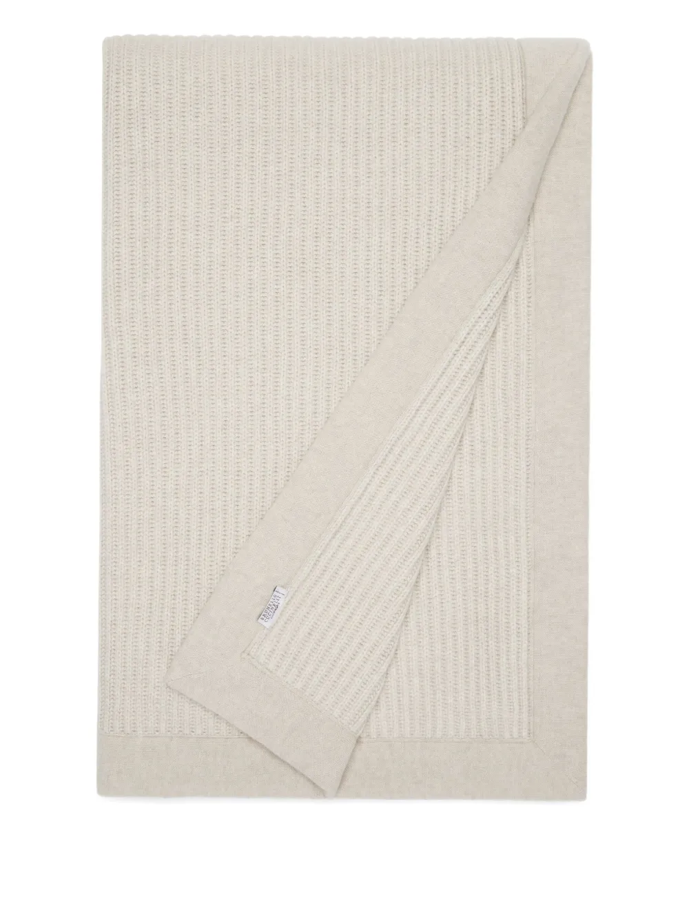 Brunello Cucinelli Ribbed Cashmere Throw (150cm X 200cm) In Neutral