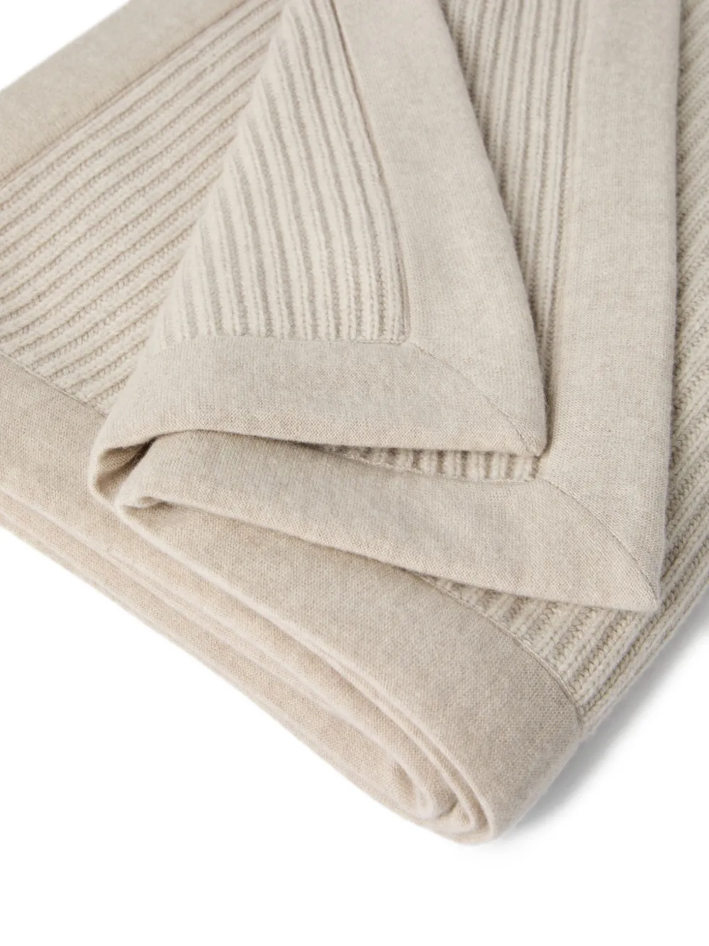Brunello Cucinelli Ribbed Cashmere Throw (150cm X 200cm) In Neutral
