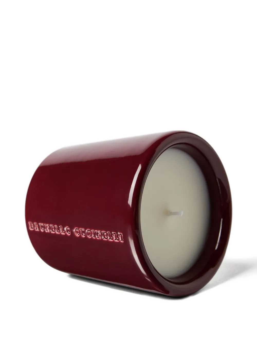 Brunello Cucinelli Craquelé-vessel Scented Candle In Red