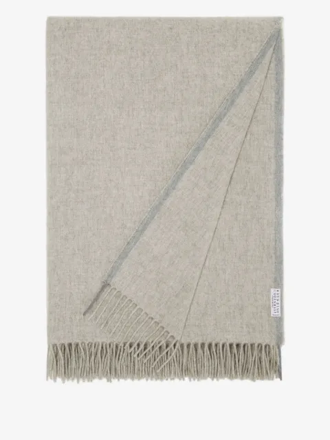 Brunello Cucinelli cashmere fringed throw (140cm x 140cm)