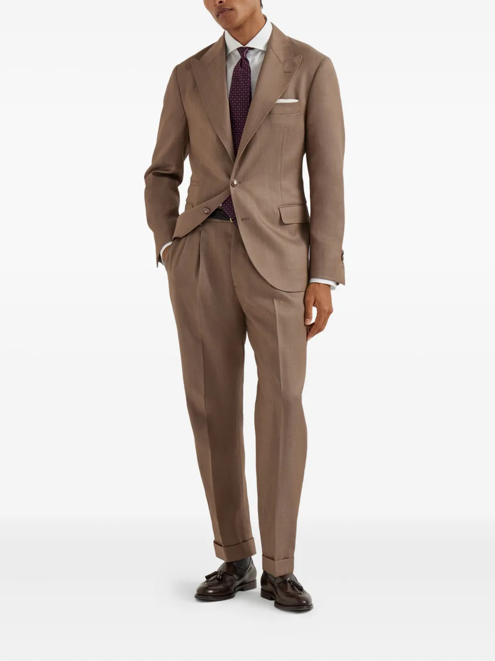 Brunello Cucinelli Wollen plooibroek Bruin