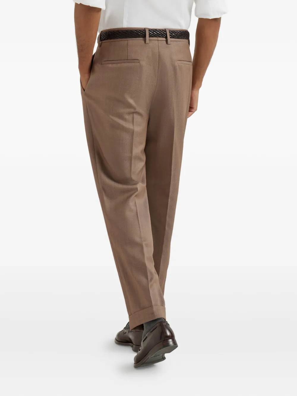 Brunello Cucinelli Wollen plooibroek Bruin