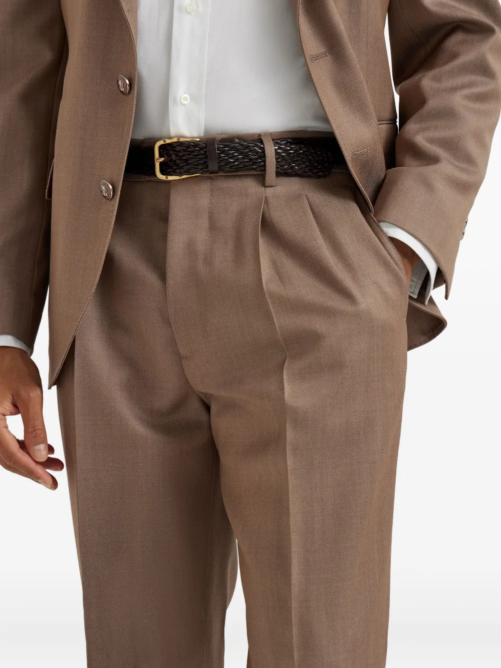 Brunello Cucinelli Wollen plooibroek Bruin
