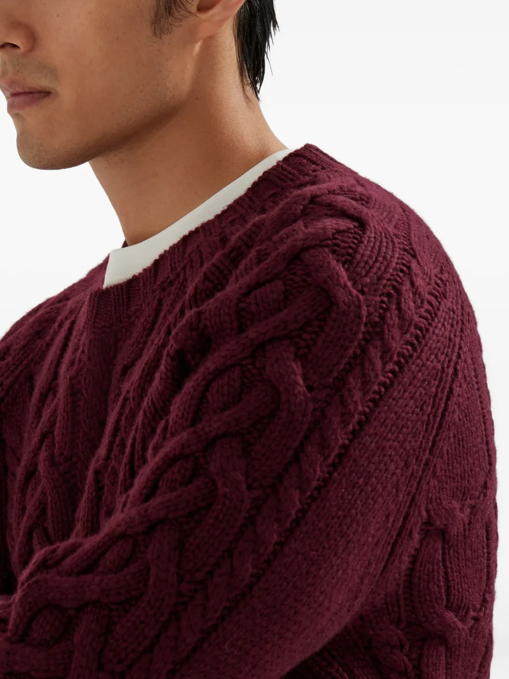 Brunello Cucinelli cable-knit sweater Rood