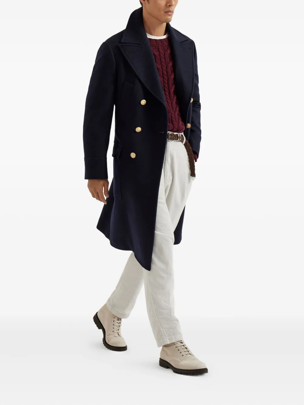 Brunello Cucinelli cable-knit sweater Rood
