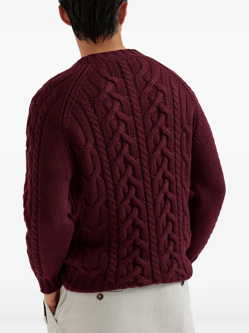 Brunello Cucinelli cable-knit sweater Rood