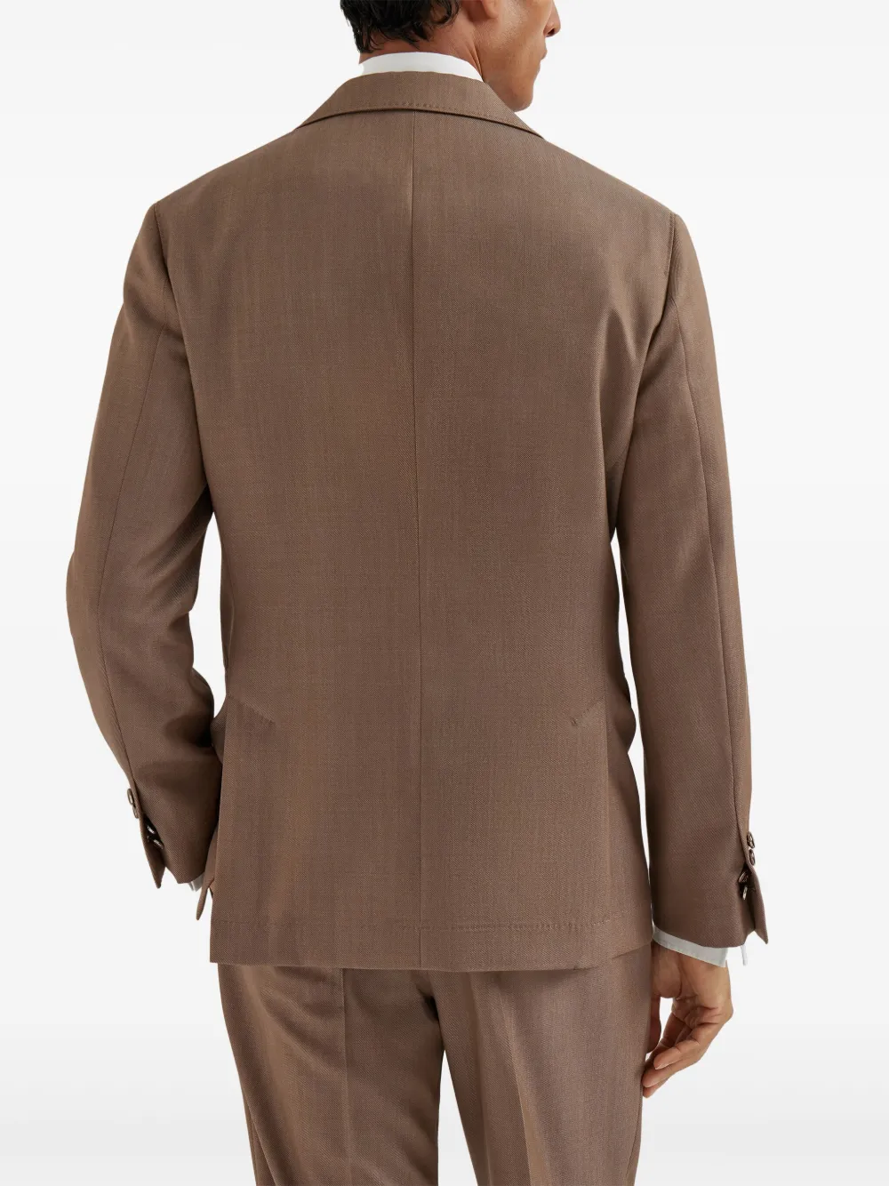 Brunello Cucinelli peak-lapel wool blazer Bruin