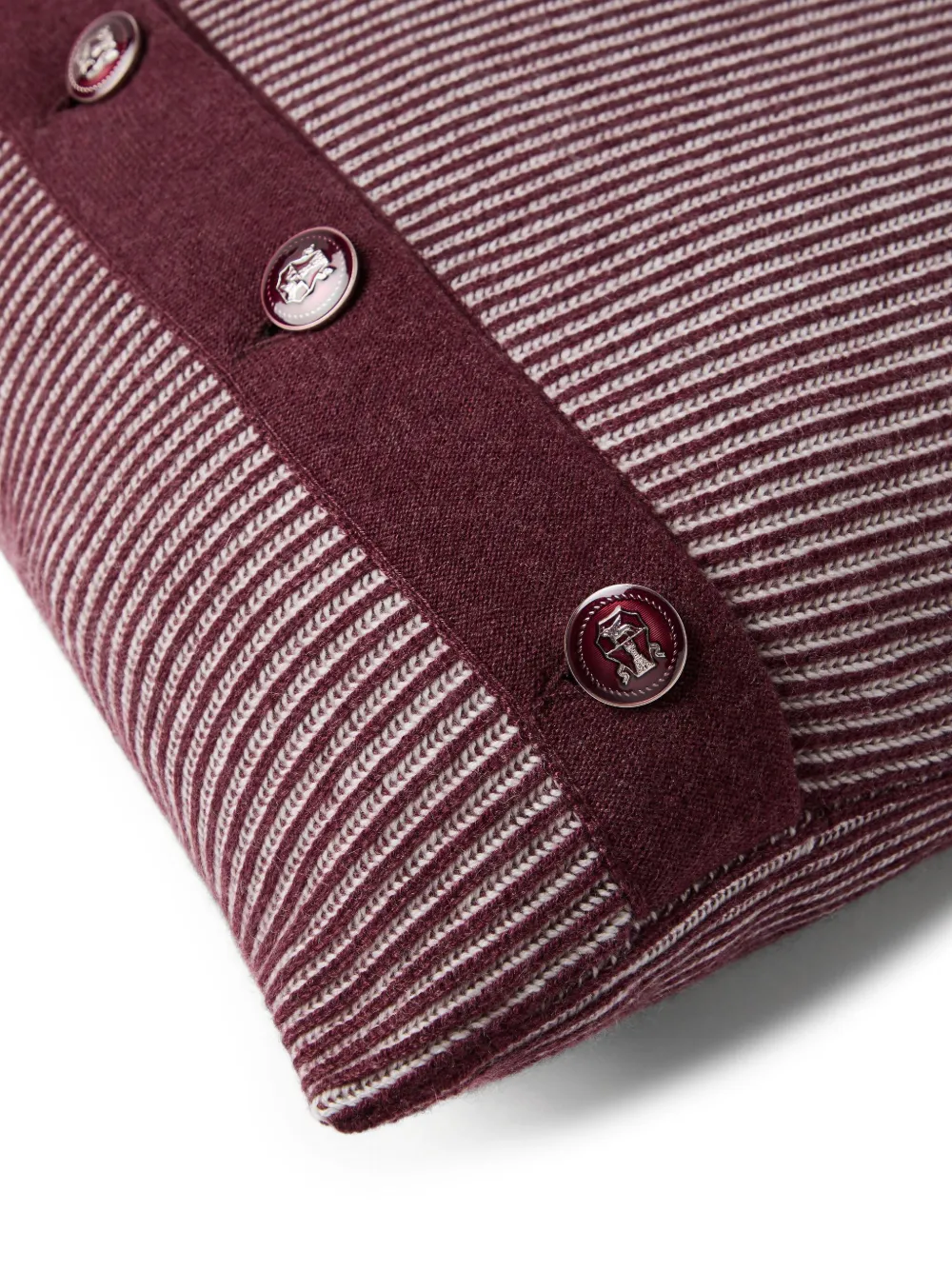 Brunello Cucinelli Vanisé Striped Buttoned Cushion (40cm X 40cm) In Pink