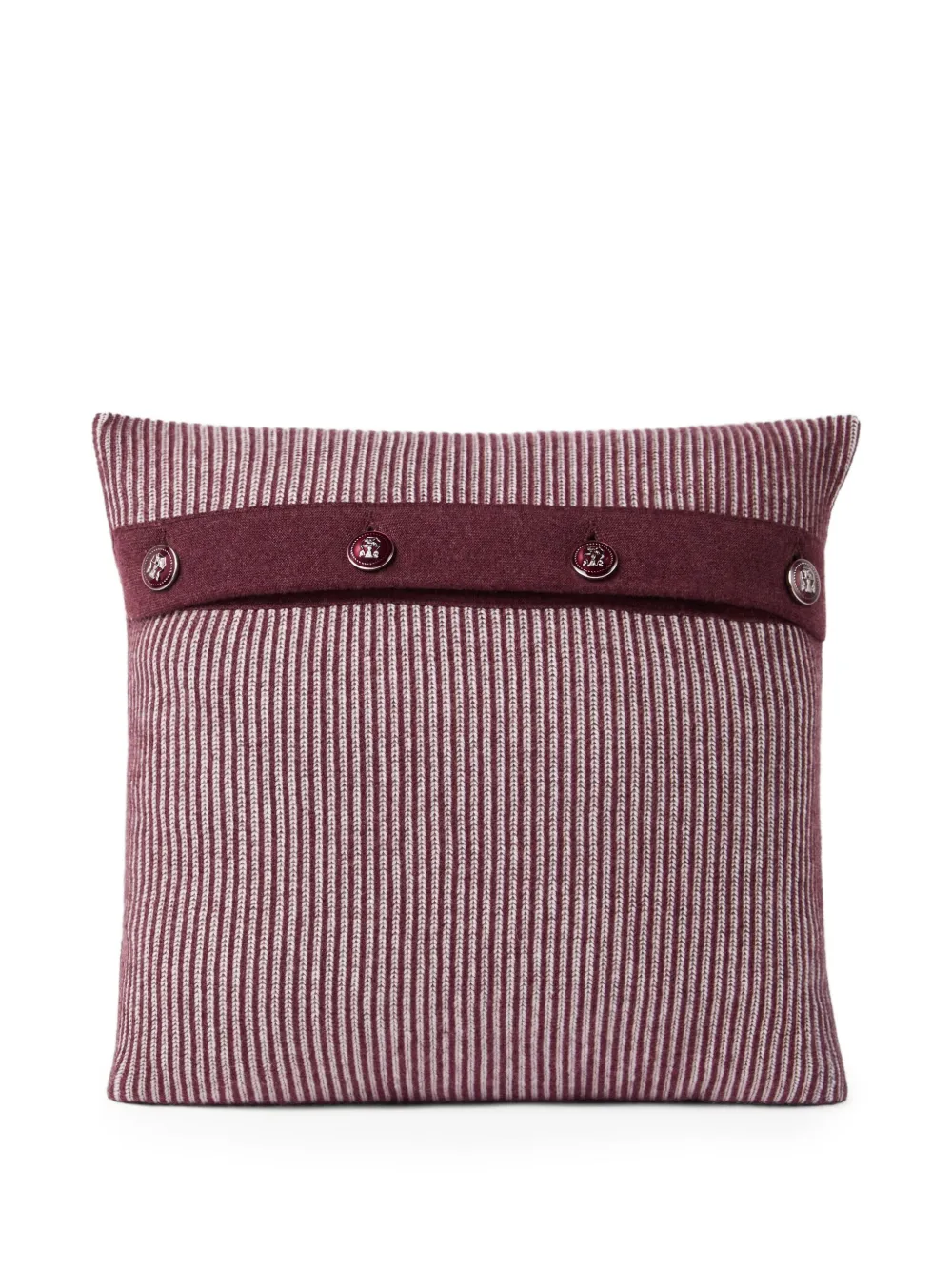 Brunello Cucinelli Vanisé Striped Buttoned Cushion (40cm X 40cm) In Pink