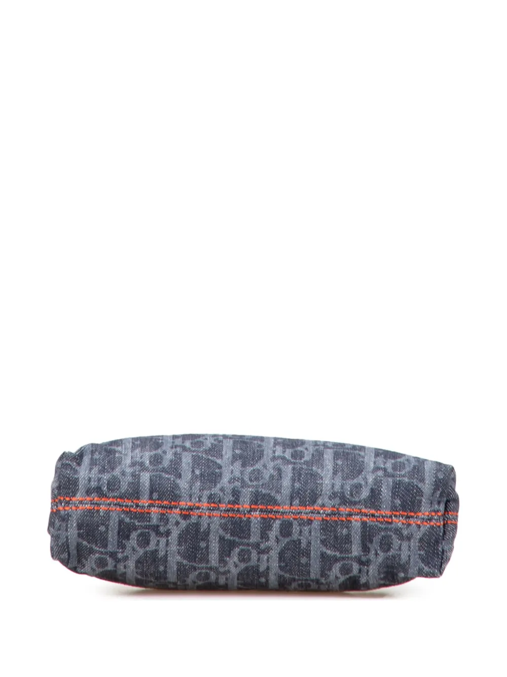 Pre-owned Dior 2006 Oblique Denim Flight Cosmetic Pouch In Blue
