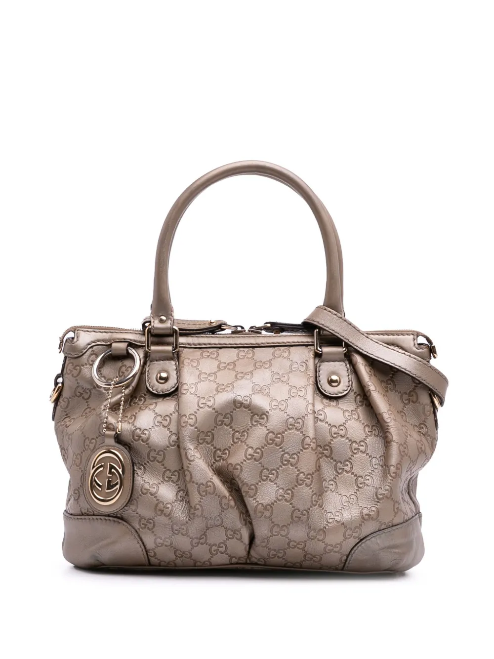 Gucci Pre-Owned 2016-2025 Guccissima Sukey satchel - ゴールドトーン Gucci Pre-Owned 2016-2025 Guccissima Sukey satchel - ゴールドトーン