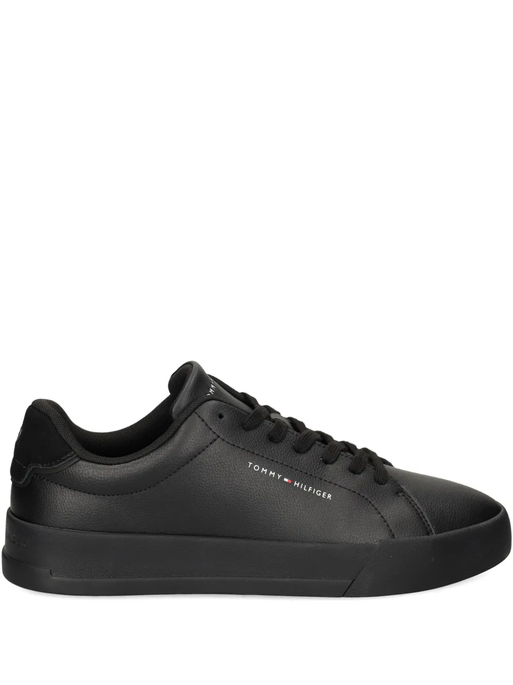 Tommy Hilfiger Leather Sneakers In Black