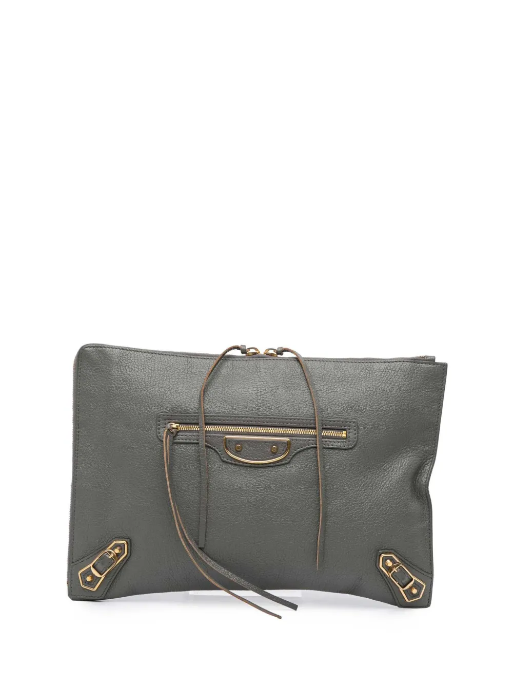 Balenciaga Pre-Owned 2017 Lambskin Motocross Metallic Edge Flat clutch Balenciaga Pre-Owned 2017 Lambskin Motocross Metallic Edge Flat clutch