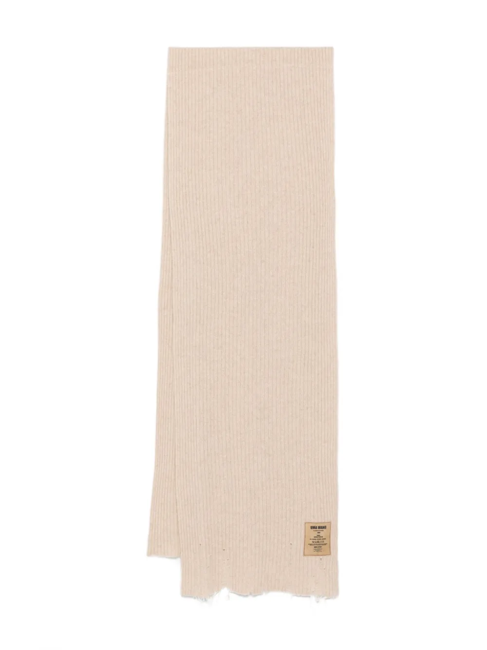 ribbed frayed-edge scarf