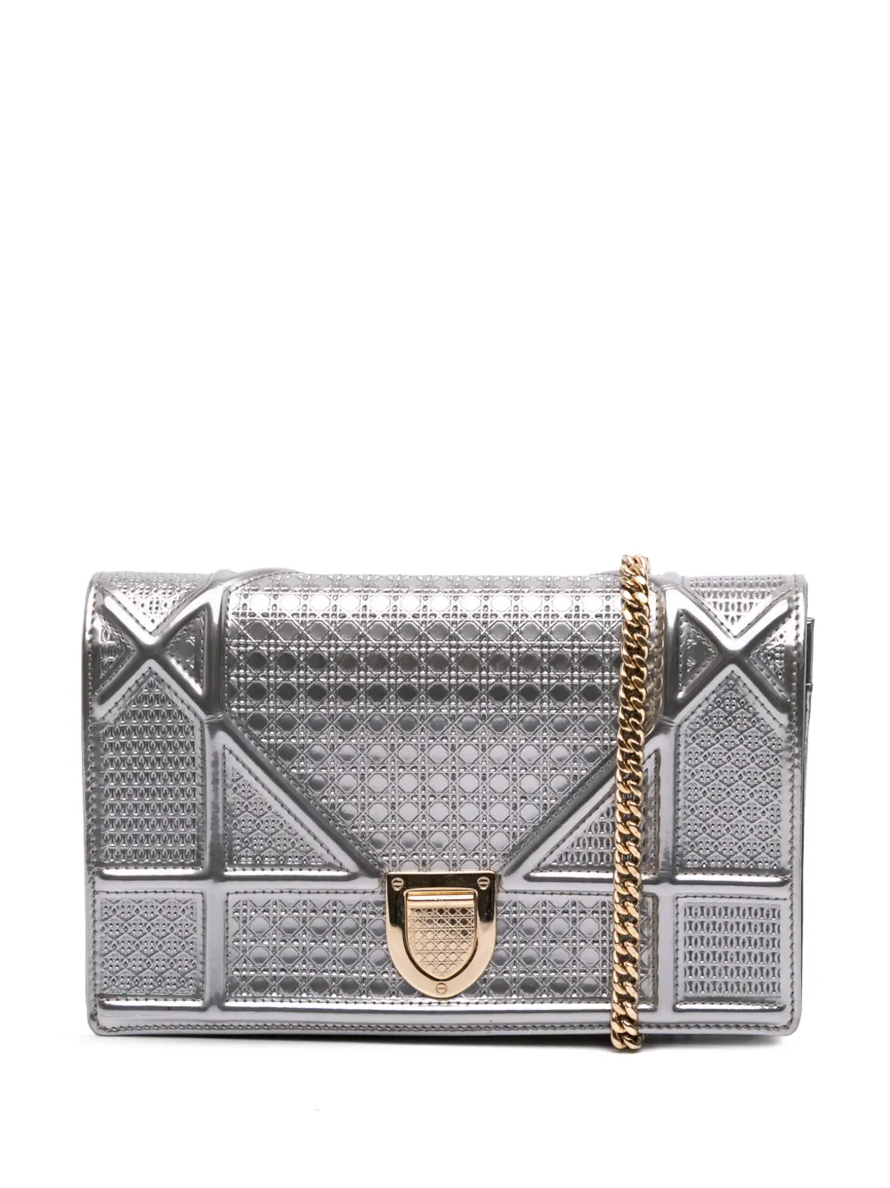 Christian Dior Pre-Owned 2017 Metallic Patent Microcannage Diorama Christian Dior Pre-Owned 2017 Metallic Patent Microcannage Diorama