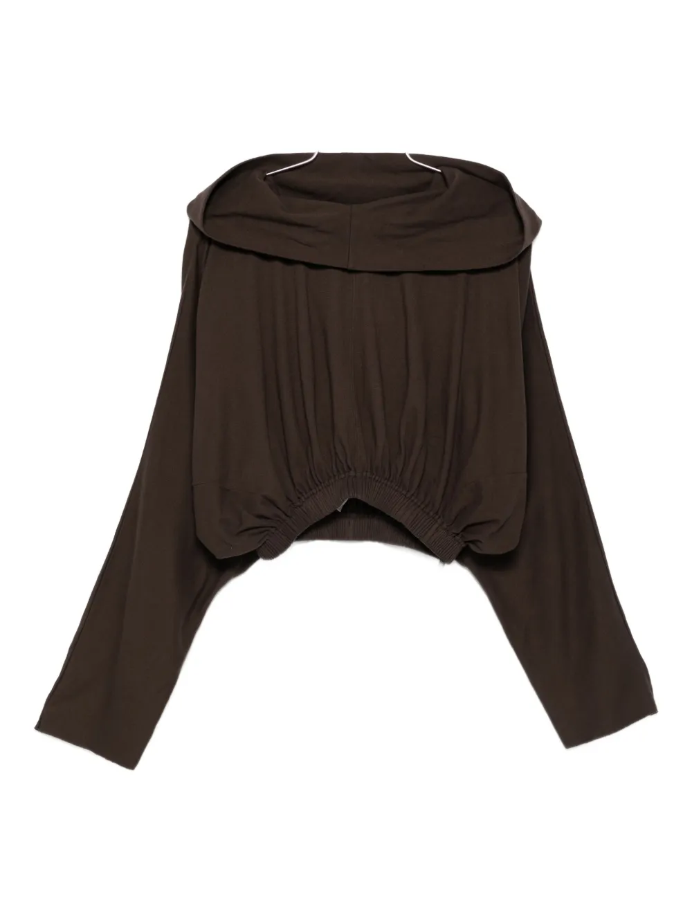 Rick Owens Drkshdw Drawstring Hoodie In Brown