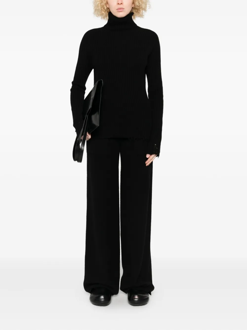 Uma Wang Kasjmier broek Zwart