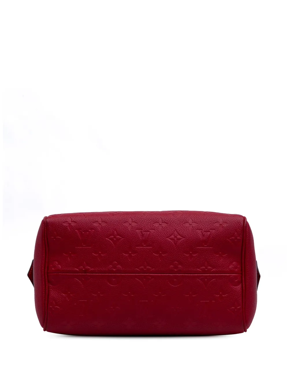 Pre-owned Louis Vuitton 2018 Monogram Empreinte Speedy Bandouliere 25 Satchel In Red