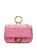 Fendi Pre-Owned 2010-2025 Nano Zucca Embossed Baguette Charm crossbody bag - Pink