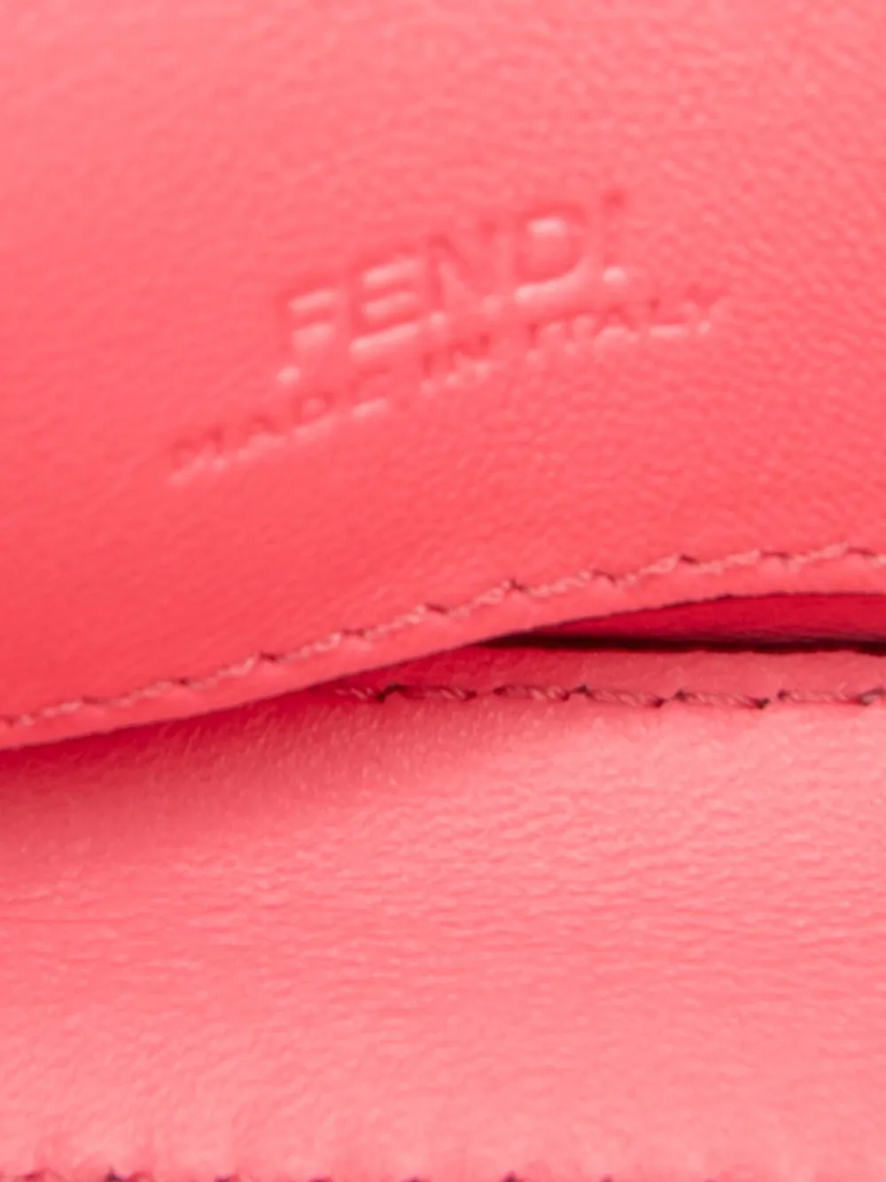 Pre-owned Fendi 2010-2025 Nano Zucca Embossed Baguette Charm Crossbody Bag In Pink