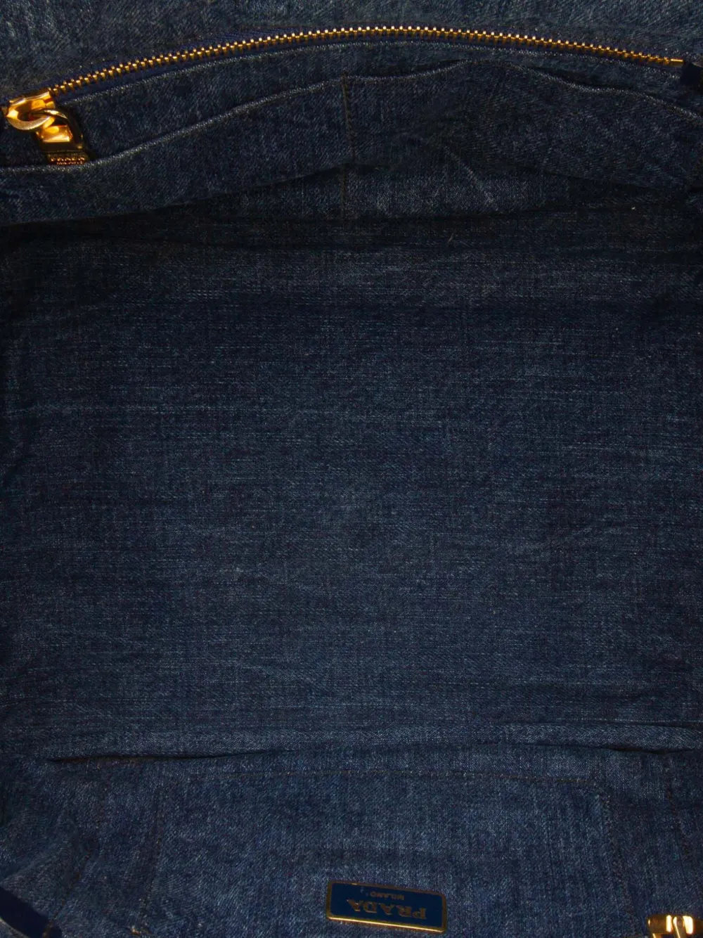 Pre-owned Prada 2013-2025 Denim Canapa Logo Satchel In Blue