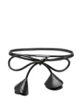Liviana Conti rose-shaped bow belt - Black