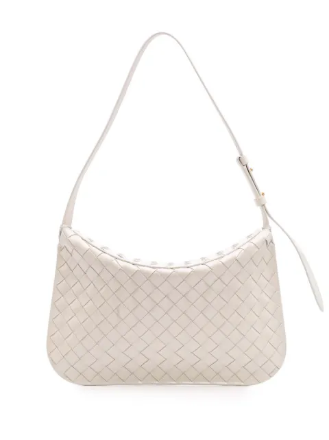 Bottega Veneta Pre-Owned 2012-2025 브러시드 카프스킨 인트레치아토 크래들 폴드 오버 숄더 백