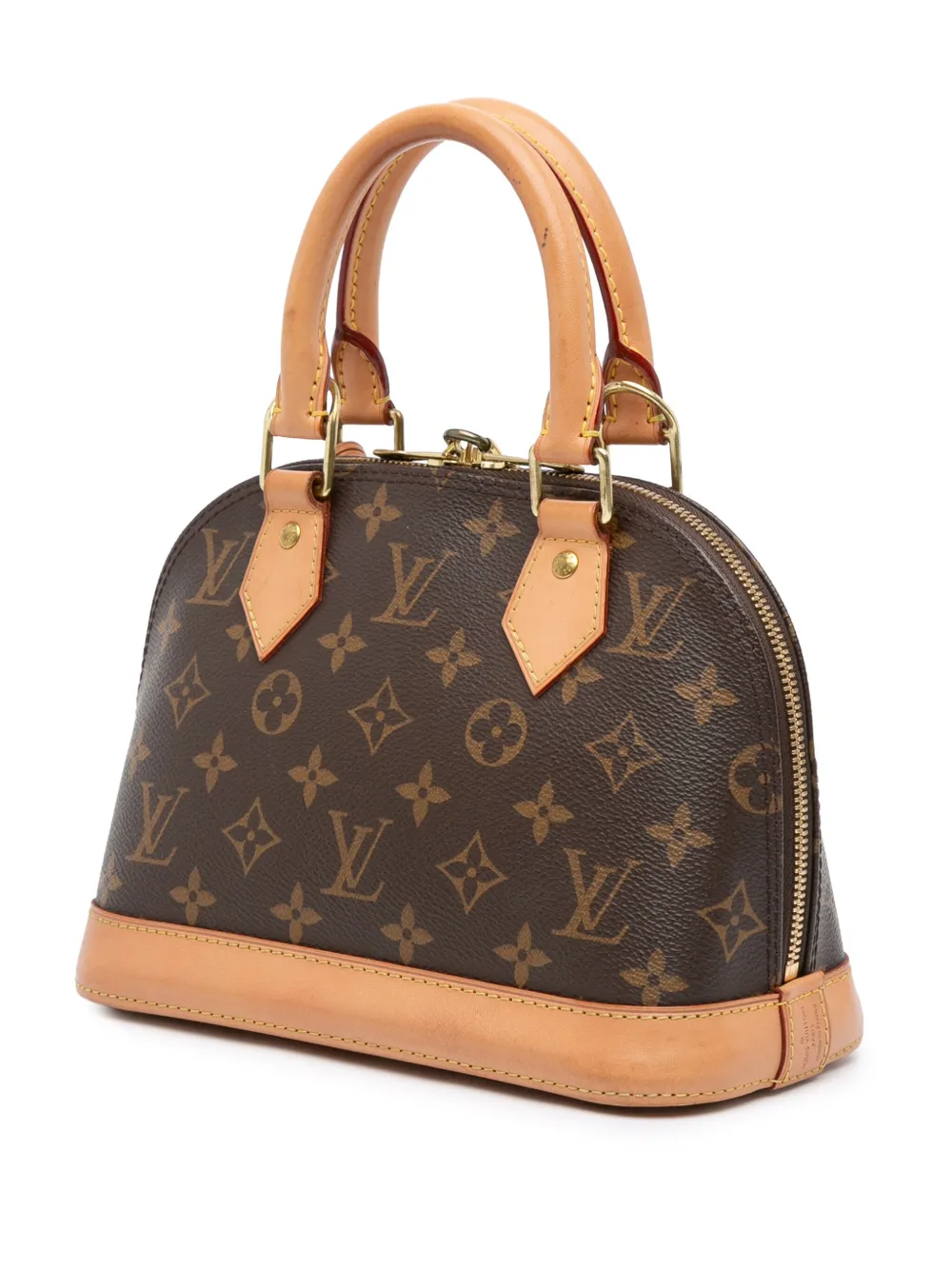 Pre-owned Louis Vuitton 2019 Monogram Alma Bb Satchel In Brown