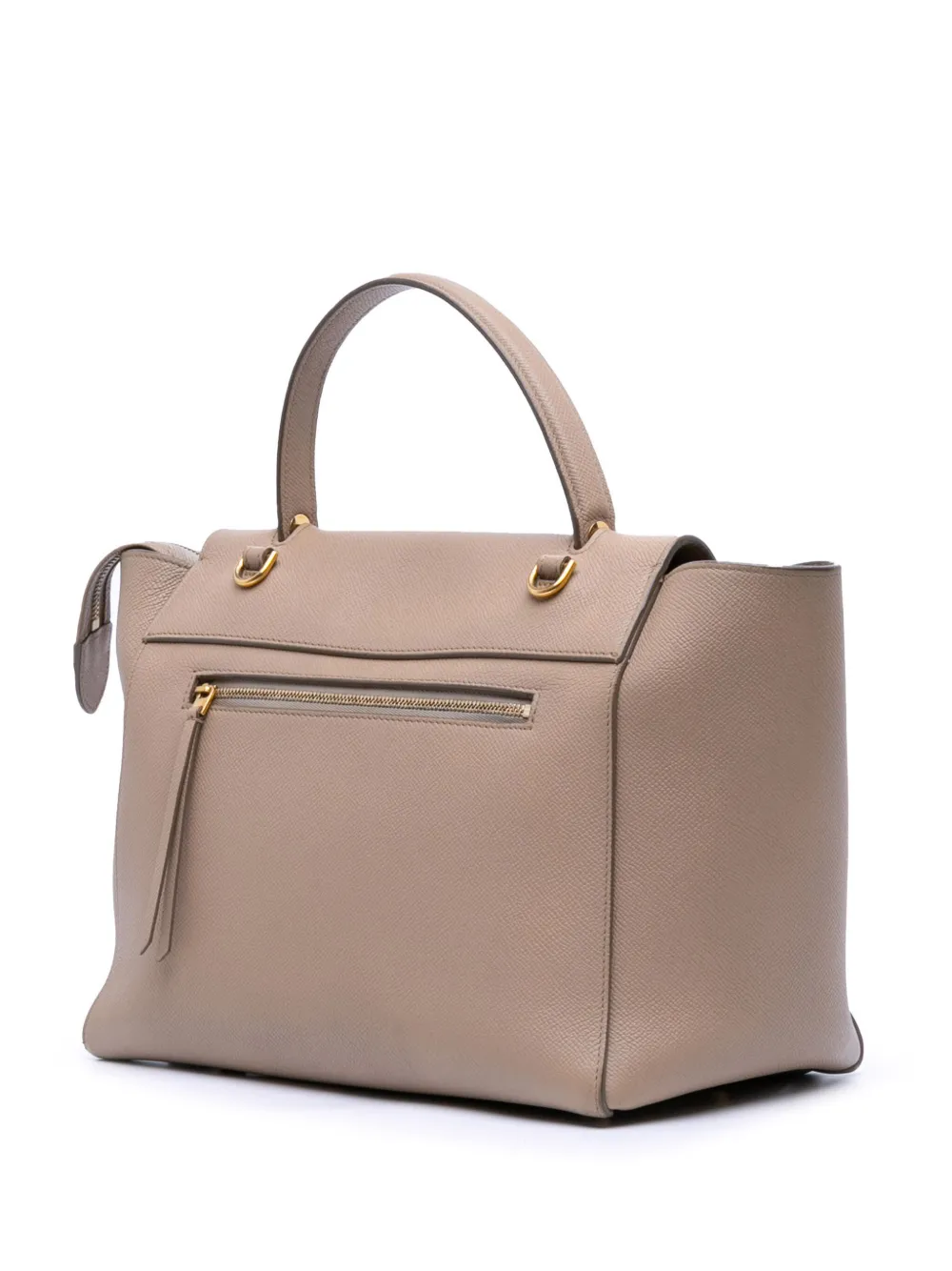 Pre-owned Celine 2017 Mini Grained Calfskin Belt Bag Satchel In Brown