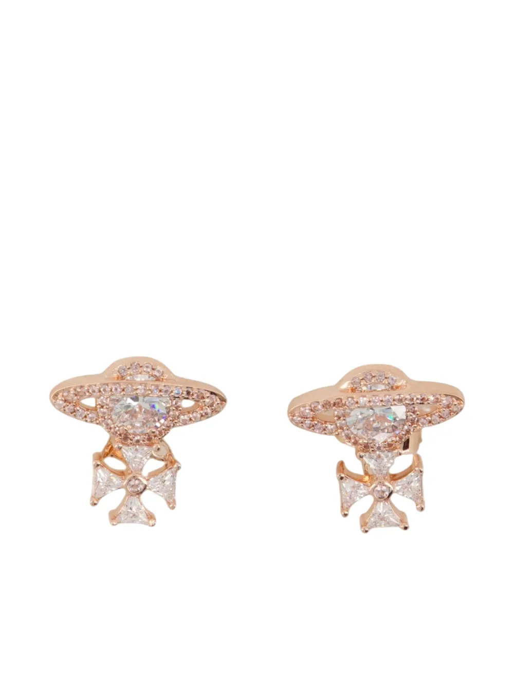 Vivienne Westwood Mila Orb Cross Earrings In Pink
