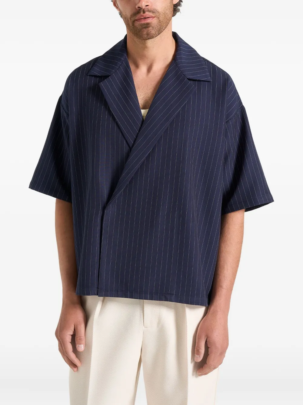 stripe-pattern shirt