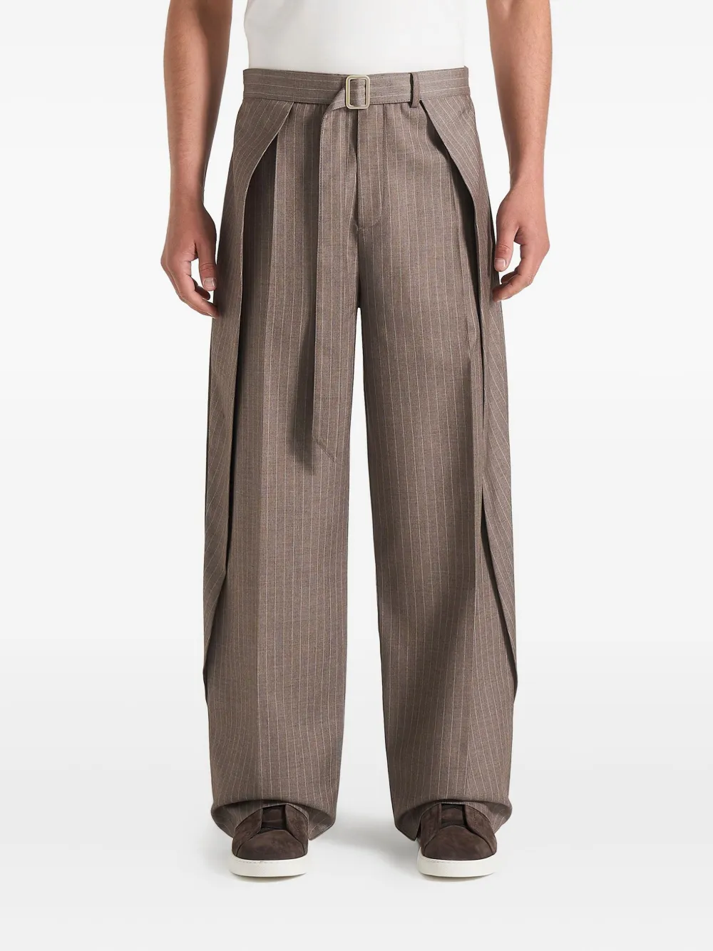 Manière De Voir Gestreepte broek Bruin
