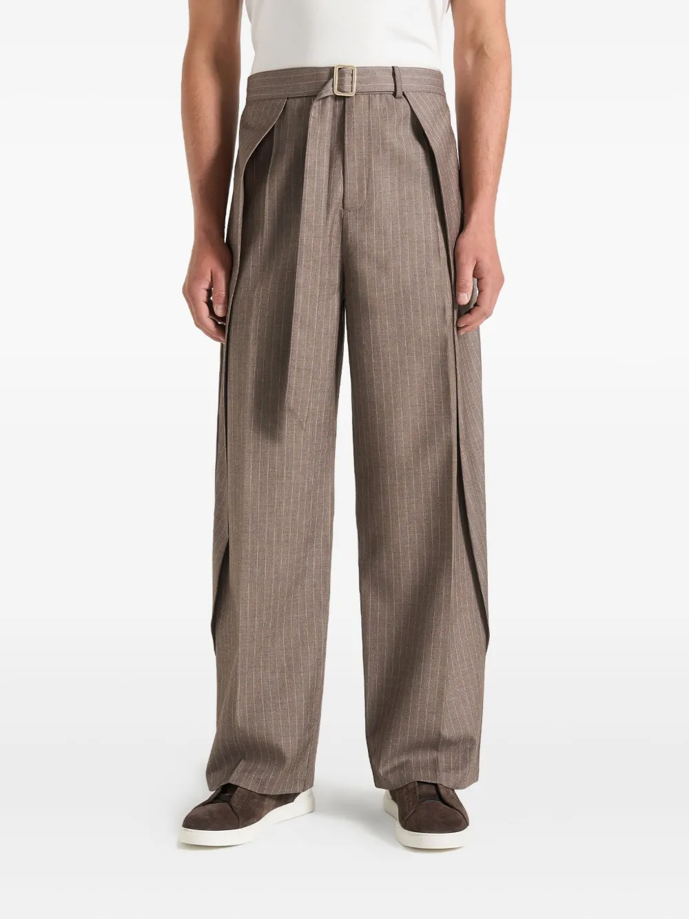 Manière De Voir Gestreepte broek Bruin