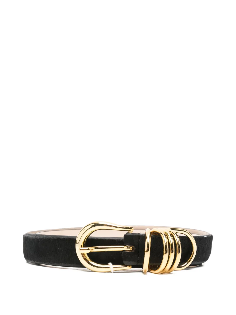 Déhanche Hollyhock ring buckle belt - Nero