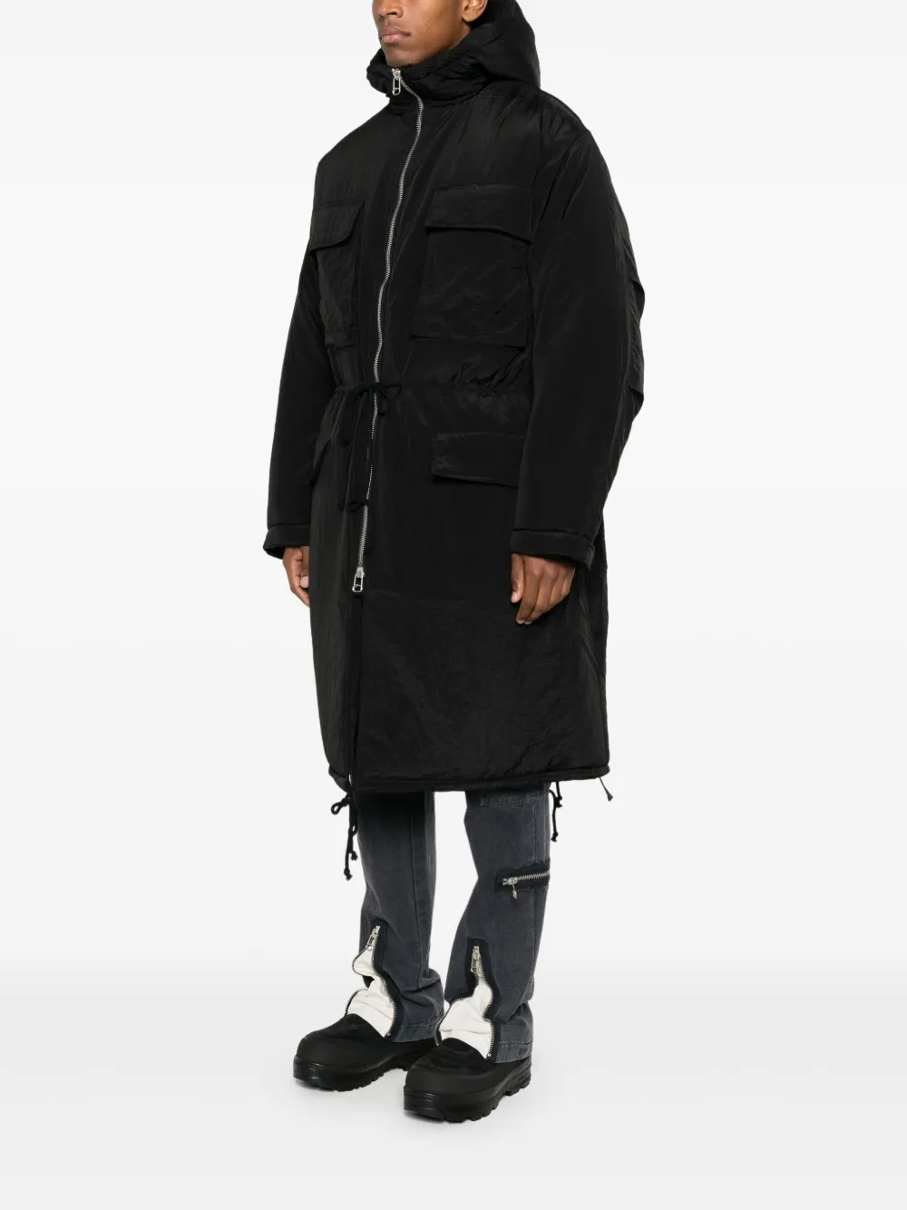 OAMC Gewatteerde jas met capuchon Zwart