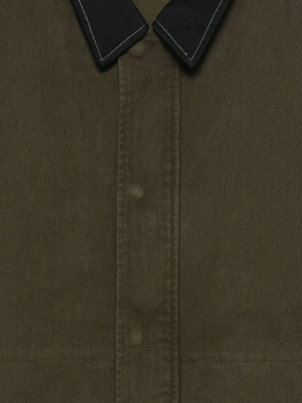 Oamc Contrast Collar Coat In Green