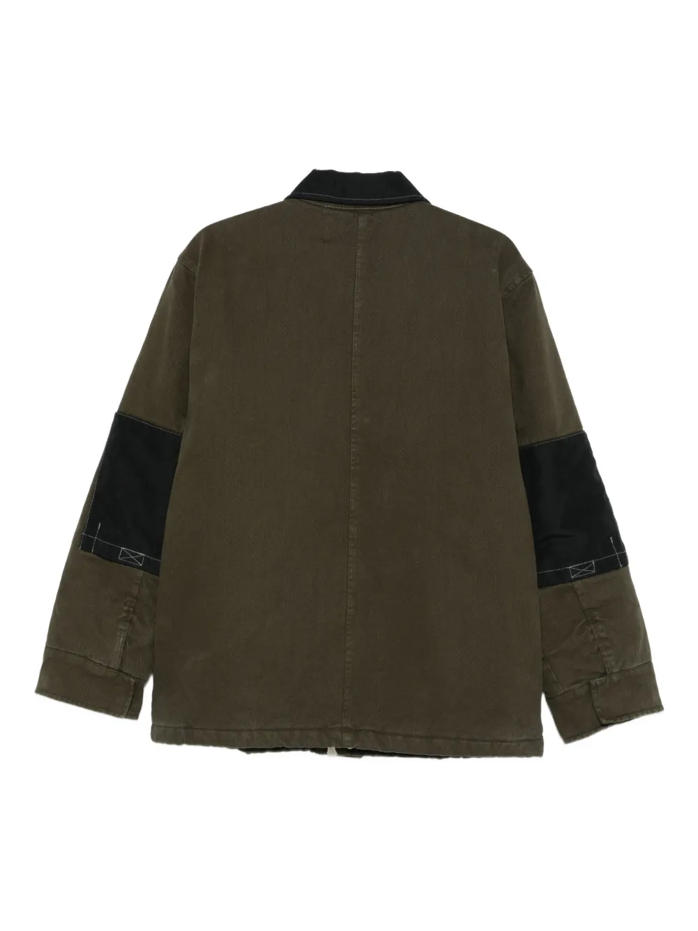 Oamc Contrast Collar Coat In Green