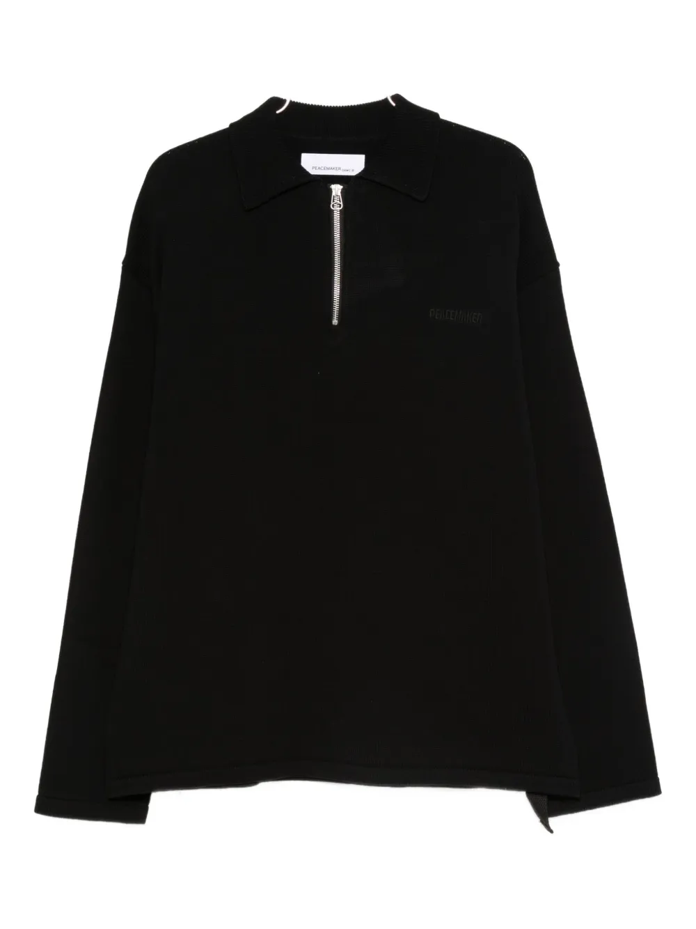 Oamc Zip Peacemaker Polo Shirt In Black