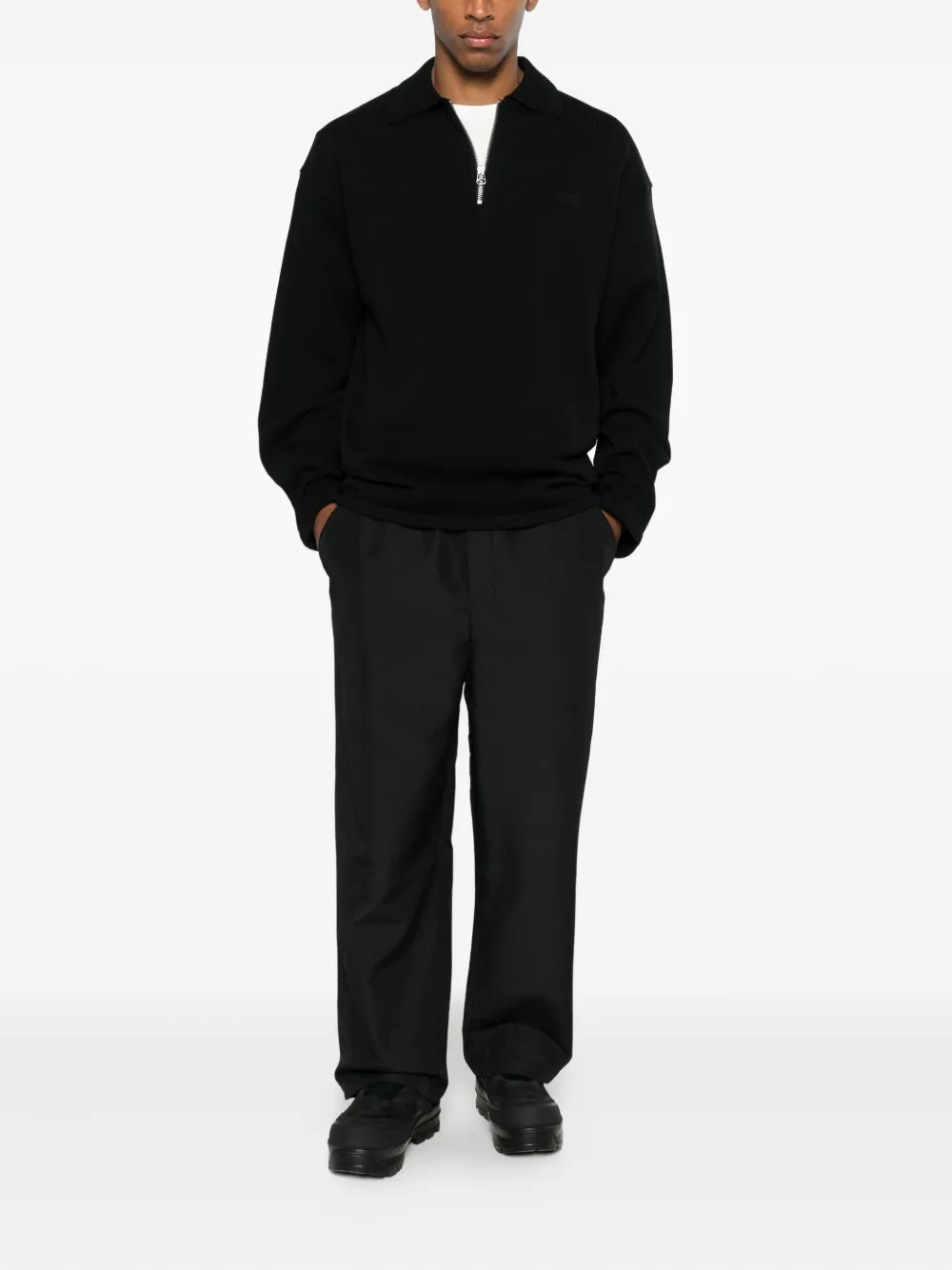 OAMC zip peacemaker polo shirt - Zwart