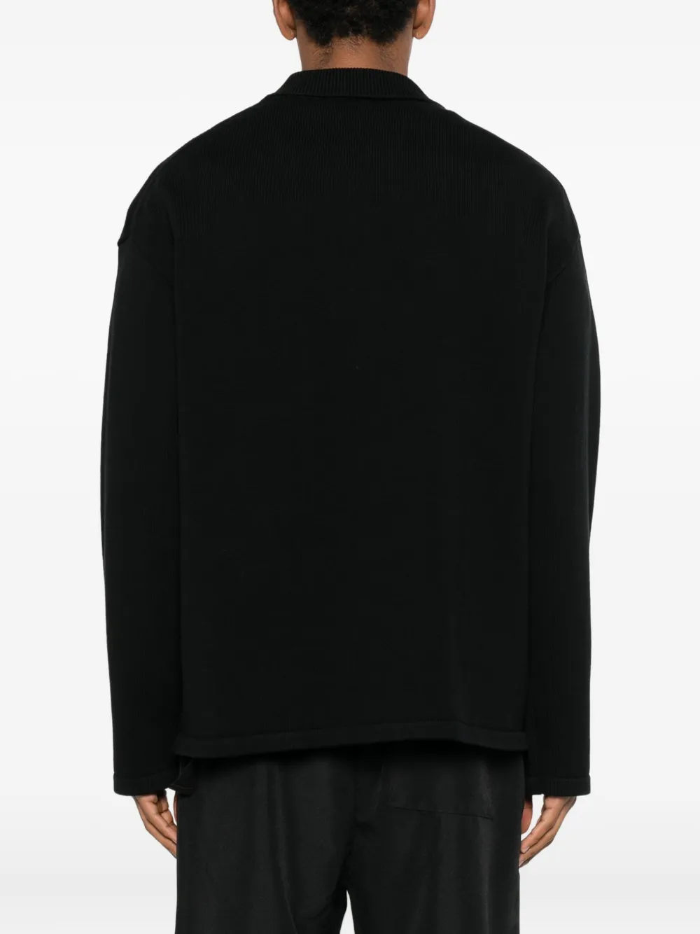 Oamc Zip Peacemaker Polo Shirt In Black