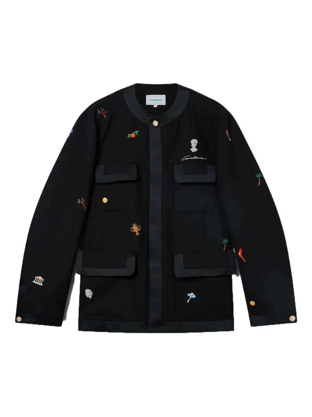 Casablanca embroidered pocket jacket | Black | Image 1