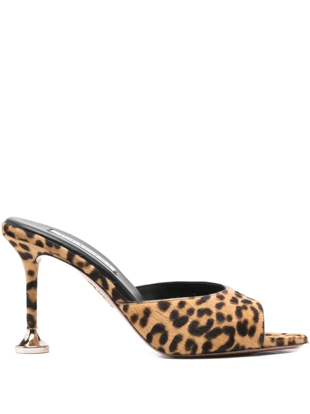 Aquazzura 95mm leopard-print heeled mules Brown