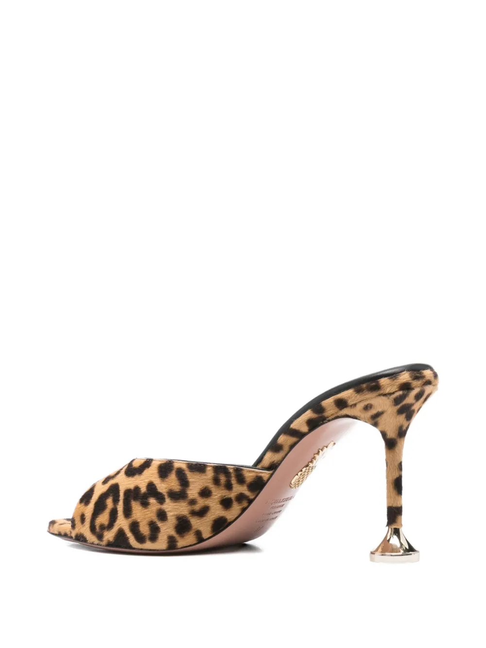 Aquazzura 95mm leopard-print heeled mules Brown