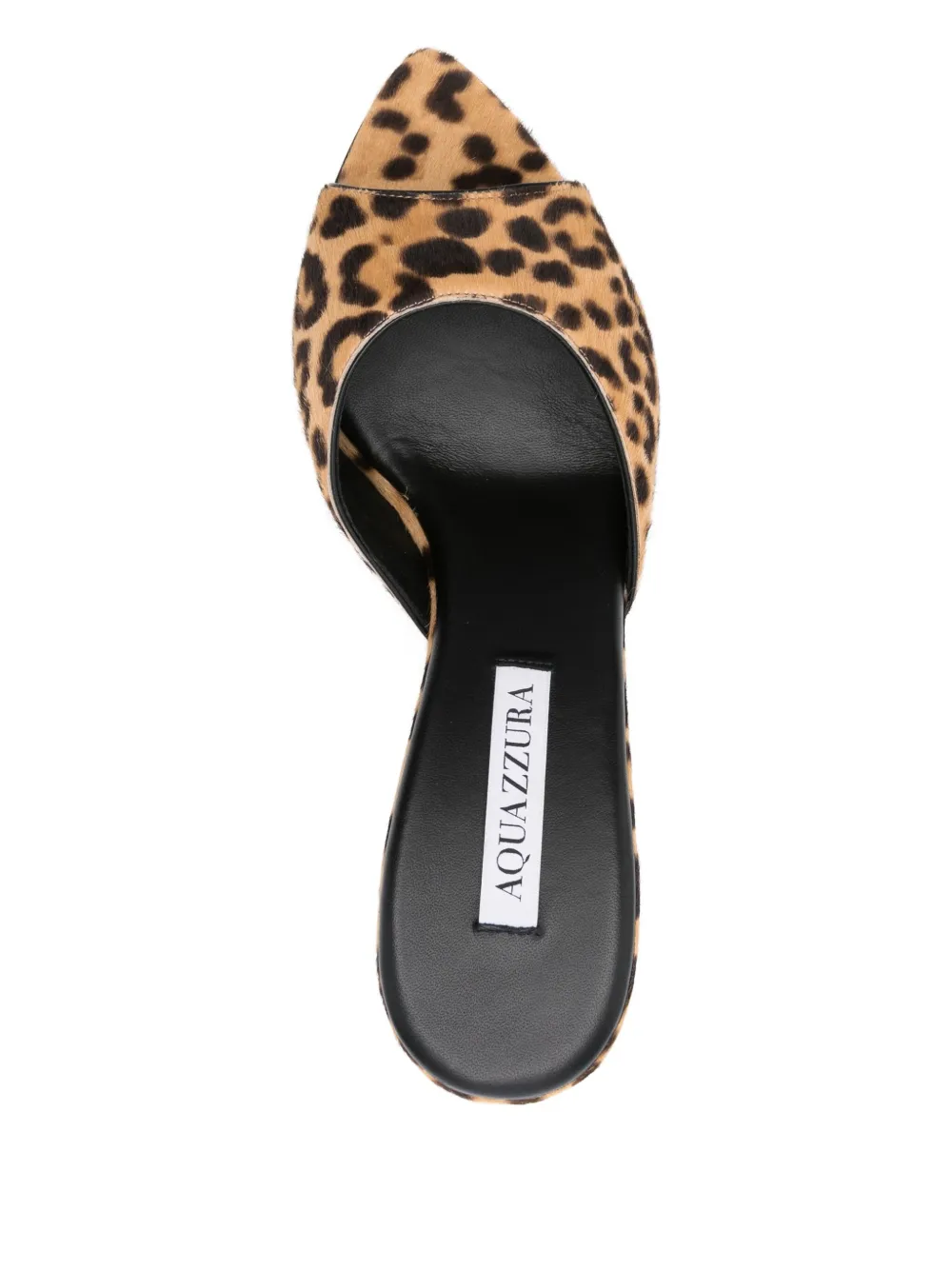 Aquazzura 95mm leopard-print heeled mules Brown