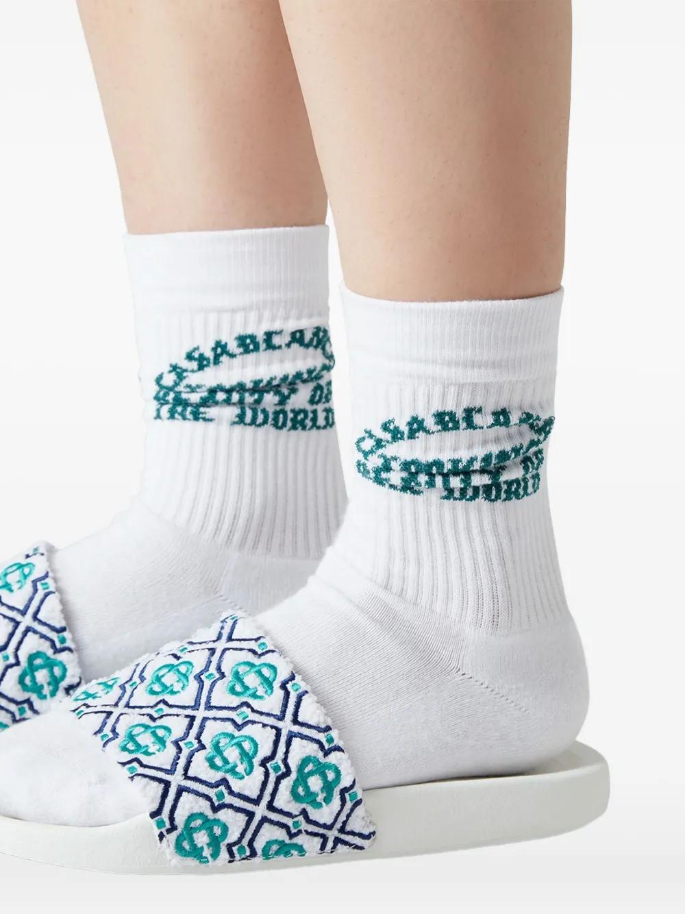 Casablanca monogram flip flops White