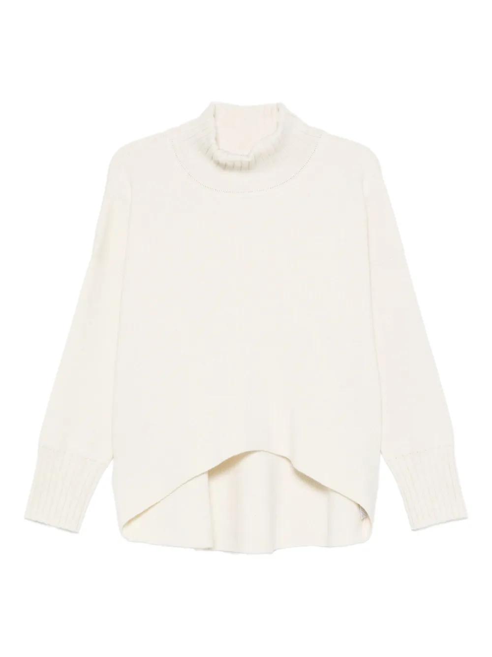 Carlotta high-neck curved hem sweater
