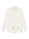 Liviana Conti Carlotta high-neck curved hem sweater - Neutrals