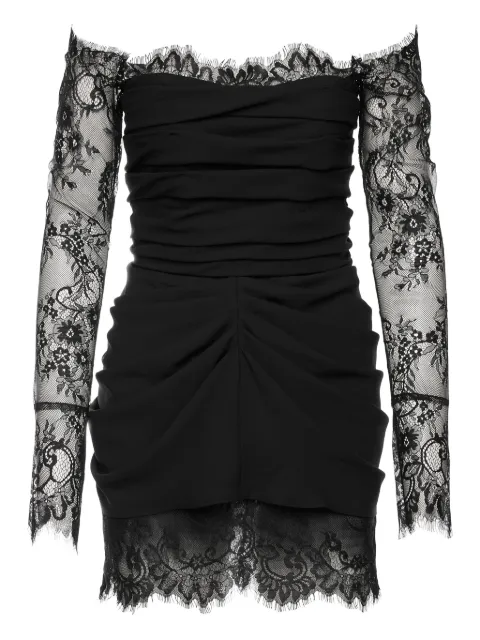 Ana Radu lace-trimmed draped mini dress